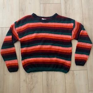 Multi color Stripe Knitted Sweater